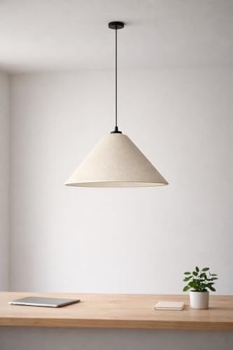 Alternative view of Modern Sarkıt Avize, Minimalist Pendant Lamba, Bej Dokulu Metal Gövde, Yemek Masası & Salon Aydınlatma, Tavan Lambası, Dekoratif İç Mekan Aydınlatma
