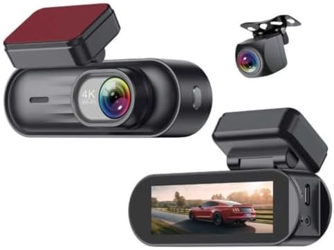 4K Ultra HD Cam, WiFi Bağlantılı, GPS, G-Sensor, Döngüsel Kayıt, Araba Kamerası, Oto Kayıt Cihazı, Full HD Video, 256GB'a Kadar SD Kart Desteği Cam | V38