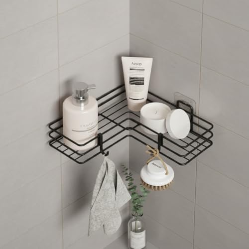 Alternative view of Yapışkanlı Banyo Köşeliği Köşe Rafı Duş Şampuanlık Duvar Düzenleyici Organizer Raf Siyah Metal