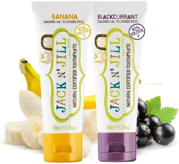 N Jill Doğal Sertifikalı Diş Macunu Muz & Frenk Üzüm Aromalı 2'li Paket (2x50g)