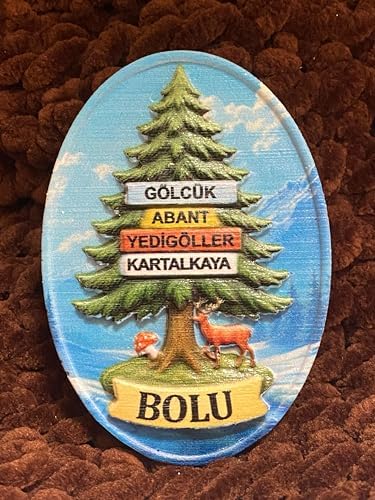 Alternative view of Bolu Temalı Oval Magnet, Gölcük Abant Yedigöller Kartalkaya, Hediyelik Buzdolabı Magneti