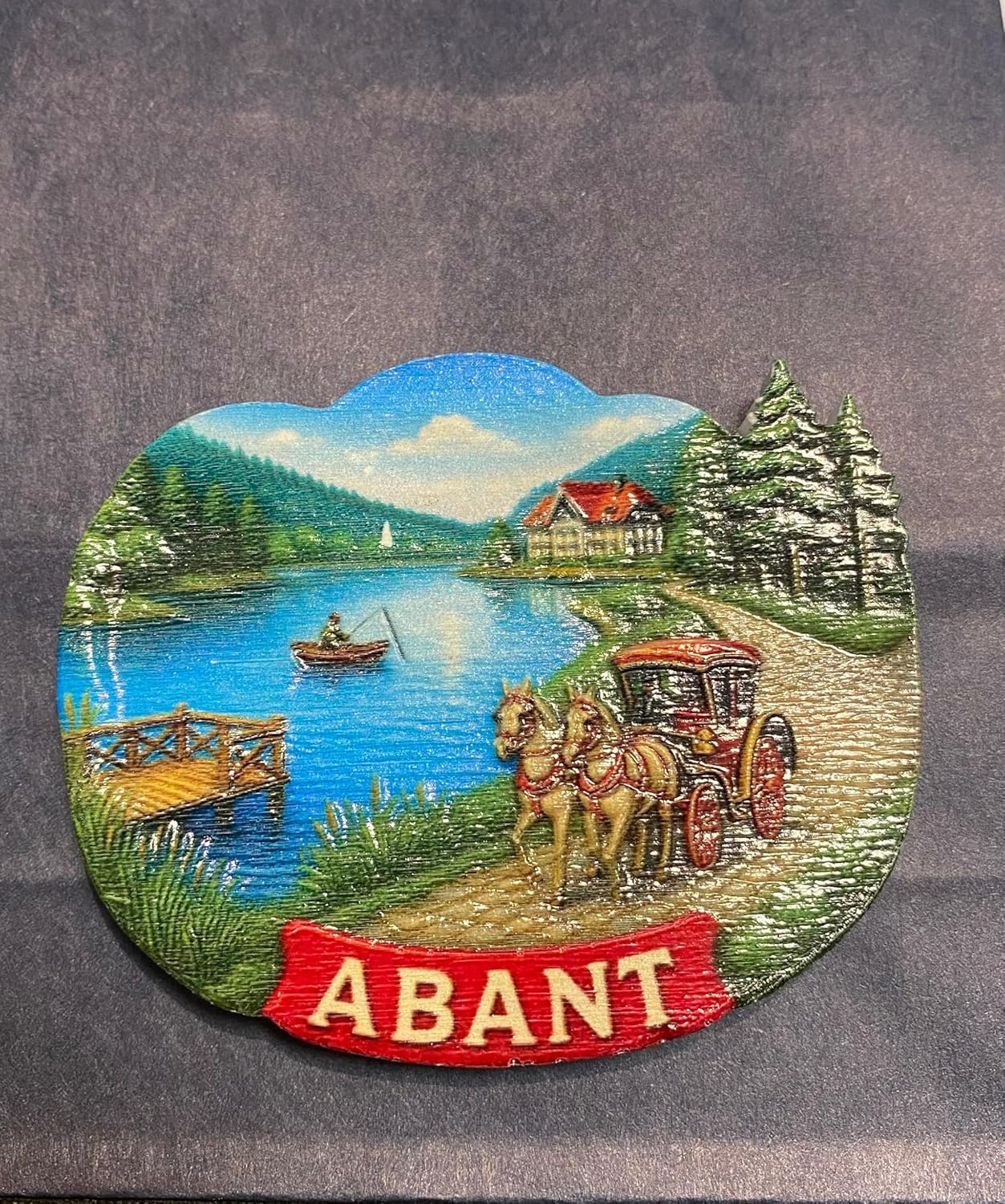 Alternative view of Bolu Abant Temalı Dekoratif Magnet, Renkli Kabartmalı Tasarım, Hediyelik Hatıra Magneti