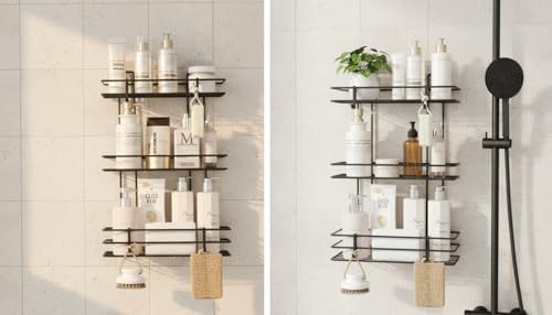 Alternative view of Paslanmaz Yapışkanlı 3 Katlı Banyo Rafı Duş Şampuanlık Duvar Düzenleyici Organizer