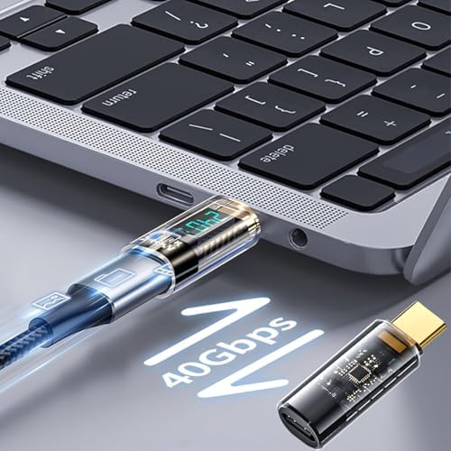 Alternative view of USB-C Güç Ölçer LED Ekranlı Adaptör 240W PD 3.1 Hızlı Şarj 40Gbps Veri 8K Video Destekli Type-C Erkek Dişi Dönüştürücü Voltaj Akım Watt Test Cihazı Tak Çalıştır Kompakt Tasarım | ZR1141