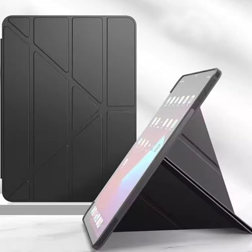 iPad Air 11 M4 için Kılıf A2902 11 inç (2026) Kalem Koyma Bölmeli, Stand Olan, Uyku Modlu Silikon Arka Yüzey Deri, Ergonomik Yapılı, Attractive Smart Cover Siyah