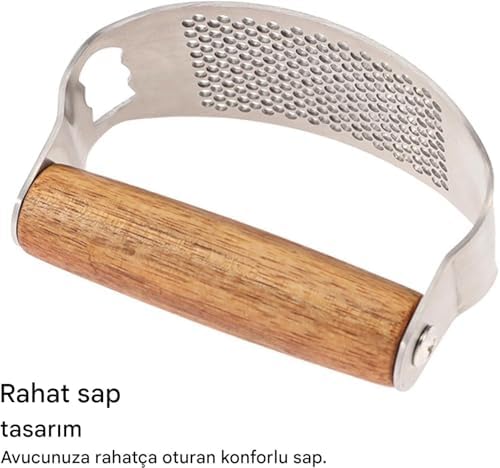 Paslanmaz Çelik Sallanan Sarımsak Ezeceği - Ergonomik Saplı Pratik Sarımsak Ezici, Modern Mutfak Gereçleri El Tipi Ezme Aleti ve Püre Yapıcı