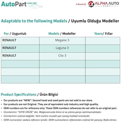 innovareauto Renault Megane 3, 3, Clio 3 ile uyumlu Cam Açma Düğme Kapağı