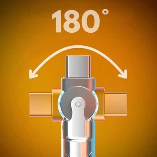 1560 Usb To Type C Hızlı Şarj Data Kablosu Çevirici Dönüştürücü Adaptör 180° Döner 120W / 6A Süper Hızlı Şarj (1 Metre)