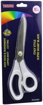 GL682 9.5 İnç (24 cm) İtalyan Tarzı Profesyonel – Ultra Keskin Paslanmaz Çelik, Altın Vida Detaylı Büyük Boy Terzi, Kumaş, Deri, Kağıt ve Çok Amaçlı Kesici
