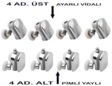 Duşakabin/Cam Kabin Tekerleği 8 Li Takım (4 Alt+4 Üst)