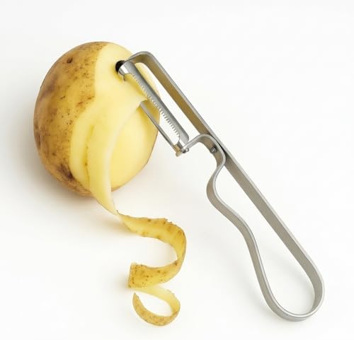 Alternative view of Paslanmaz Çelik Pratik Yan Soyacak - Keskin Sebze ve Meyve Soyucu, Patates, Salatalık, Havuç Soyma Aparatı - Ergonomik Metal Tasarım (18 cm)
