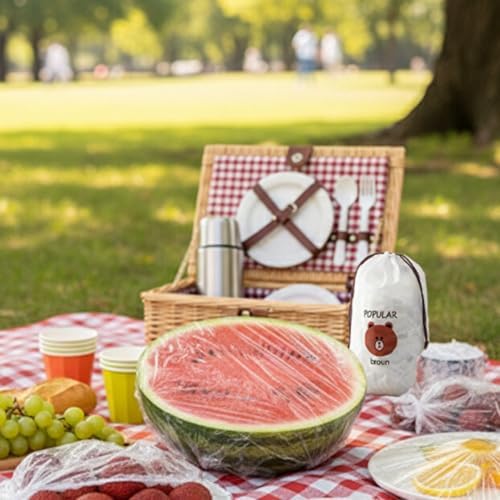 Streç Tabak Bonesi, 100 Adet Gıda Temasına Uygun,BPA FREE Dayanıklı Lastikli Poşet,Tabak Ve Tencereler İçin Koruyucu Kapak