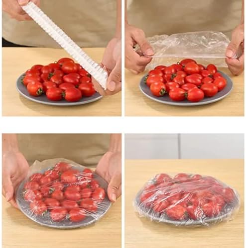 Alternative view of Streç Tabak Bonesi, 100 Adet Gıda Temasına Uygun,BPA FREE Dayanıklı Lastikli Poşet,Tabak Ve Tencereler İçin Koruyucu Kapak