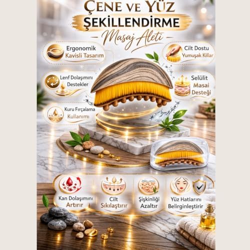 Alternative view of Lenfatik Drenaj Fırçası Yüz & Vücut Masaj Kuru Fırça Lenfatik Akış Stimülatörü Şişlik Azaltıcı Selülit Masaj Aracı Cilt Arındırıcı Şekillendirici Ergonomik Tasarım