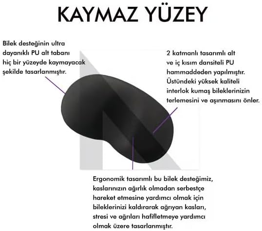 Alternative view of Klavye Bilek Yastığı, Ergonomik Jel Bilek Desteği, Kaymaz Tabanlı, Konforlu Mouse Pad, Siyah