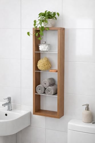Modern Pleksi Duvar Rafı Organizer – Demonte MDF Duvara Monte Dekoratif Raf, Mutfak Banyo Salon İçin Şeffaf Raflı Minimalist Duvar Rafı 20x60 cm