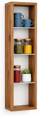 Alternative view of Modern Pleksi Duvar Rafı Organizer – Demonte MDF Duvara Monte Dekoratif Raf, Mutfak Banyo Salon İçin Şeffaf Raflı Minimalist Duvar Rafı 20x60 cm