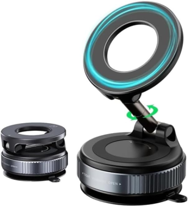 Alternative view of Manyetik Araç Telefon Tutucu Vakumlu Vantuzlu, 360° Döner Telefon Standı, Güçlü Mıknatıs, Dashboard Cam ve Masa Uyumlu Araç İçi Telefon Tutucu, Tüm Telefonlar İçin