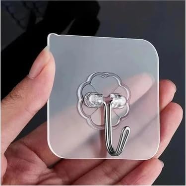 Alternative view of 5'li Şeffaf Kendinden Yapışkanlı Duvar Askısı - Delme Gerektirmeyen Güçlü Mutfak ve Banyo Kancası