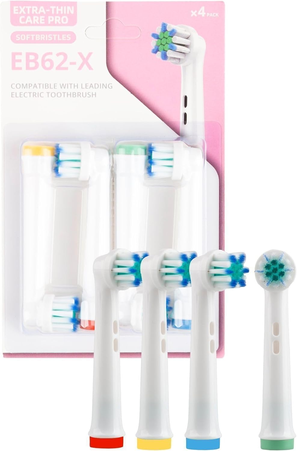 Alternative view of EB62-X Hassas Bakım Diş Fırçası Yedek Başlığı, Oral-B ile Uyumlu, Ultra İnce Kıllar, Hassas Diş ve Diş Etleri için, 4'lü Paket