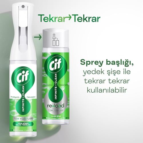 Alternative view of Cif Infinite Clean Doğal Probiyotikli Anti Toz Sprey Tüm Yüzeyler İçin Limonu & Limon Otu 280 ml