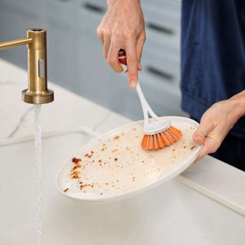 Alternative view of Saplı Bulaşık Fırçası Mutfak Lavabo Fırçası Tezgah Temizleme Sert Uçlu Fırça (Somon)