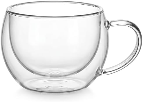 Alternative view of Borosilikat Cam Bardak, 120 Ml Kapasite, Dayanıklı Yapı, Çift Cidarlı Yalıtım, Makinede Yıkanabilir, Ev Ofis Restoran İçin Kullanıma Uygun Kulplu Kahve Espresso Sunum Bardağı