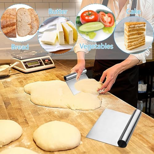 Alternative view of Hamur Kesme Aparatı, Paslanmaz Çelik Yapı, Kıvrımlı Tutuş Yeri ile Ergonomik Tasarım, Ev Ofis Restoran Kullanımı İçin Uygun Hamur Pasta Pizza Kek Ekmek Kesici Çelik Spatula