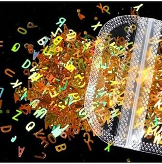 Alternative view of Hologram Harf Glitter 5gr Altın Renk, Epoksi Reçine Alfabe Holografik Tırnak Makyaj Süs Malzeme