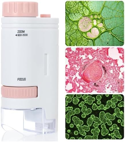 Mini El Mikroskopu, 200X Büyütme Kapasitesi, LED Işıklı Tasarım, HD Yüksek Görüntü Kaliteli, Tek Elle Rahat Kullanımlı, Hafif ve Kompakt Tasarımlı, Eğlenceli ve Öğretici Mini El Keşif Mikroskopu