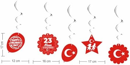 Alternative view of 23 Nisan Süsleri 23 Nisan Hediyeleri İpli Ay Yıldızlı Bayrak 50 li 6'lı Sarkıt