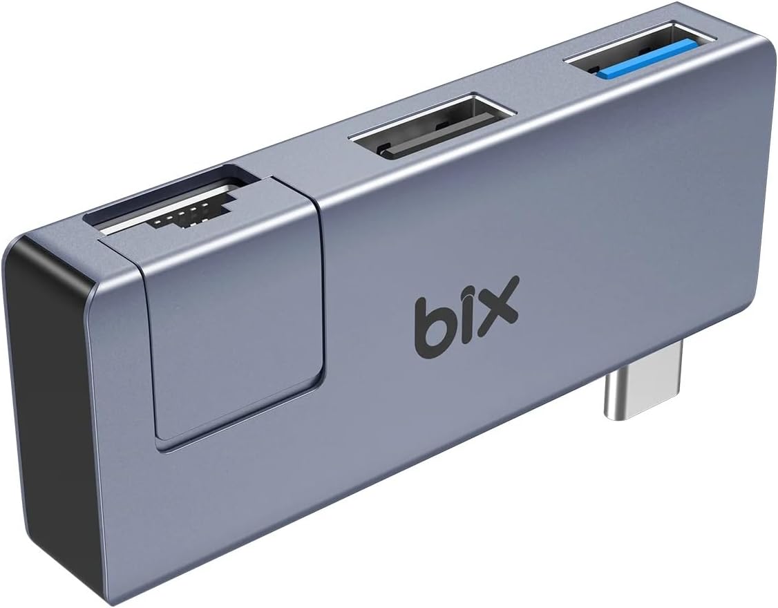 Alternative view of Bix BX21HB 3in1 Type-C to USB 3.2 USB 2.0 10/100 Dönüştürücü Adaptör, Type C Ethernet Çevirici USB Hub