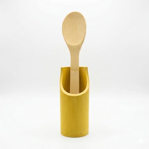Alternative view of Doğal Bambu 5 Parça Mutfak Servis Seti - Ahşap Spatula, Kaşık, Servis Çatalı ve Tezgah Üstü Kaşıklık Standı - Dayanıklı, Yapışmaz Tava Dostu Mutfak Gereçleri Seti