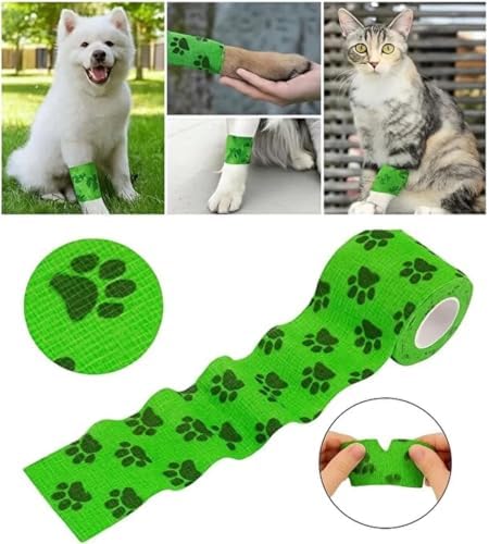 Alternative view of Octacare Kedi ve Köpek Pati Bandajı, Yeşil, Kendinden Yapışkanlı, Su Geçirmez, 7,5 cm x 4,5 Metre, 2 Adet