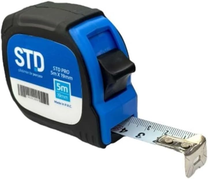 STD PRO Şerit Metre, 10m Uzunluk, 25mm Genişlik, Pratik ve Dayanıklı Tasarım, İnşaat ve Tadilat için