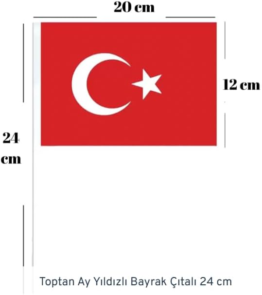 23 Nisan Süsleri 23 Nisan Hediyeleri 10 Adet Çıtalı Bayrak Orta Boy