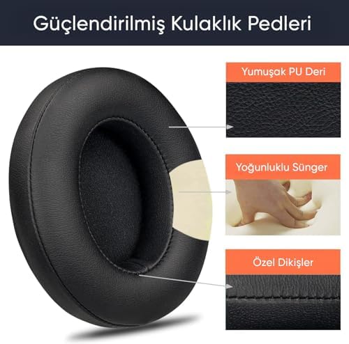 Studio 2 için ve Studio 3 için (B0500), (B0501) Kablolu/Kablosuz Kulak Üstü Kulaklık Pedi Deri Hafızalı Yüksek Kaliteli Materyal Kulaklık Süngeri