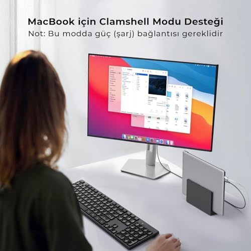 Alternative view of USB-C to DisplayPort 1.4 Kablo 2 Metre 8K 60Hz 4K 144Hz 2K 240Hz Type-C to DP Monitör Kablosu Thunderbolt 5/4/3 Uyumlu
