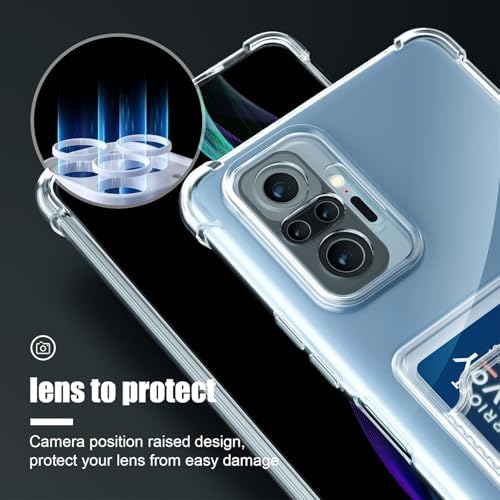 Mi 15t Pro İle Uyumlu Yüksek Kalite Özel Kartlıklı Şeffaf Telefon Kılıfı – Arka Cepli Cüzdanlı Silikon Koruyucu Kapak Darbe Emici Esnek TPU, Günlük Kullanıma Uygun SZR03