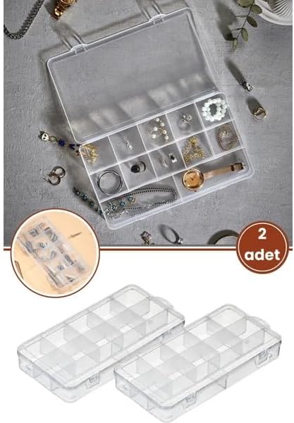 2'li Düzenleyici Seti - Her Biri 12 Bölmeli ve Sıkı Kapaklı (Small - Füme Grey) - Toz Geçirmez Çamaşır Organizeri