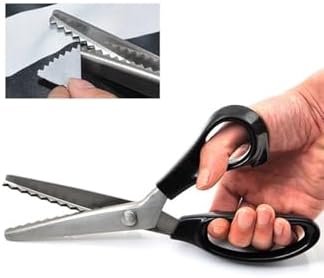 Alternative view of 23 cm Profesyonel Zigzag - Paslanmaz Çelik Sürfile Makası - Kumaş Kenarı Atmasını Önleyen Dekoratif Kesim Terzi Makası - Hobi, El Sanatları ve Deri Kesim İçin 9 İnç Keskin Dişli