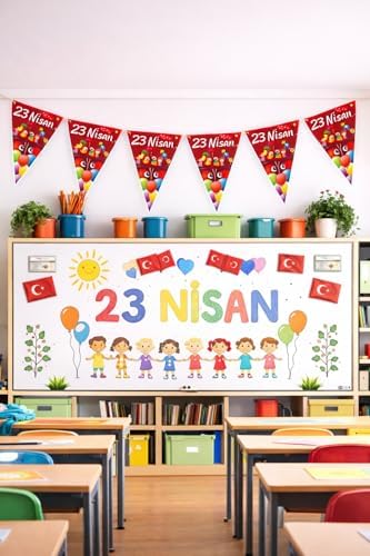 23 Nisan Süsleri 23 Nisan Hediyeleri İpe dizili 10 lu oynayan çocuklar