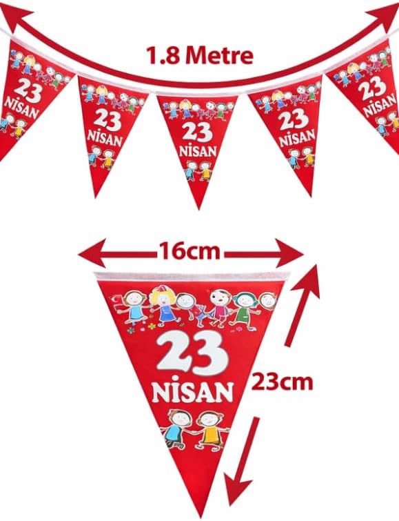 Alternative view of 23 Nisan Süsleri 23 Nisan Hediyeleri İpe dizili 10 lu oynayan çocuklar
