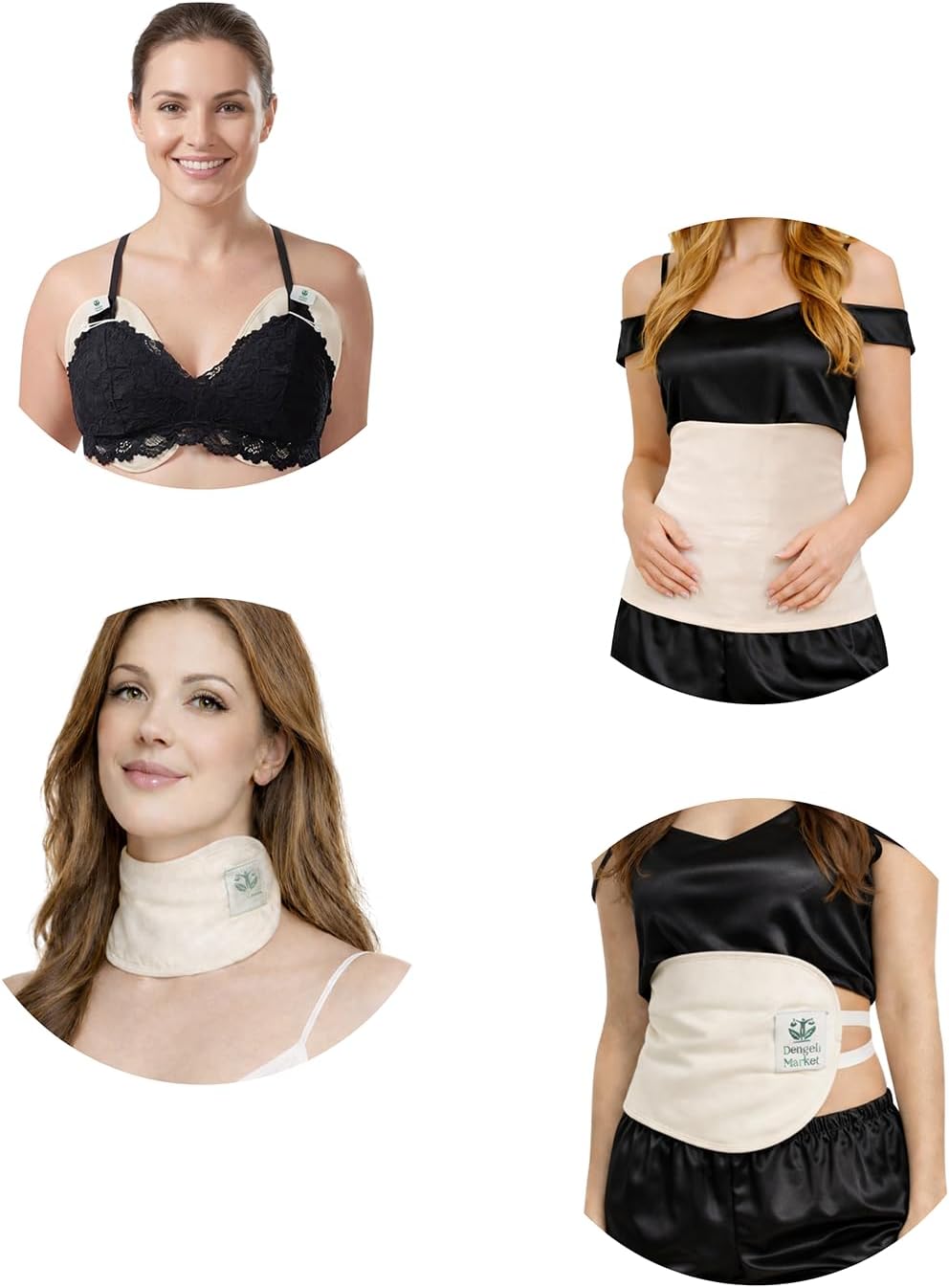 HİNT YAĞI SARGI BEZİ 4'LÜ SET: ÜST BATIN (KARACİĞER), Alt Batın (PELVİK), GÖĞÜS VE BOYUN/GÖZ BÖLGESİ SARGI BEZİ,% 100 Pamuklu, Çoklu Kullanım, Sızdırmaz
