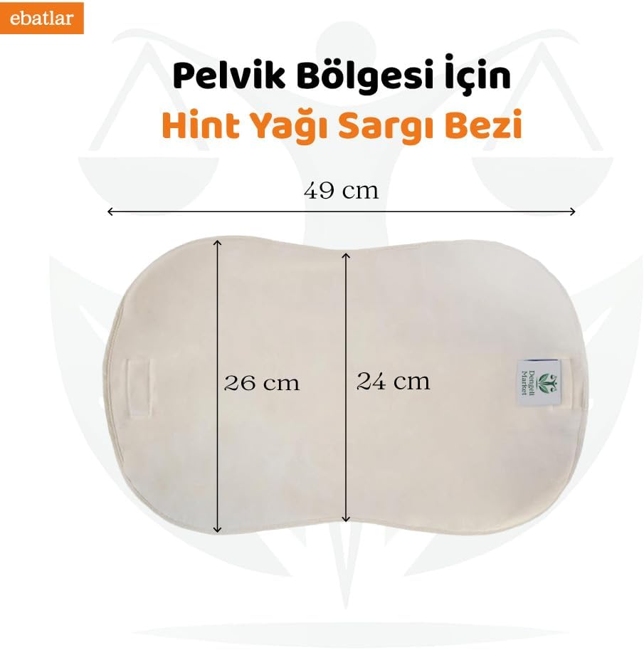 Alternative view of HİNT YAĞI SARGI BEZİ 4'LÜ SET: ÜST BATIN (KARACİĞER), Alt Batın (PELVİK), GÖĞÜS VE BOYUN/GÖZ BÖLGESİ SARGI BEZİ,% 100 Pamuklu, Çoklu Kullanım, Sızdırmaz