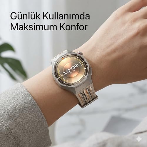 GT6 Pro 46mm/GT5 Pro 46mm ile Uyumlu Composite Loop Kordon Naylon Örgülü Bileği Rahatsız Etmeyen GT6 Pro Kordon Bileğe Göre Ayarlanabilen Yumuşak ve Rahat GT6 Pro Kordonu