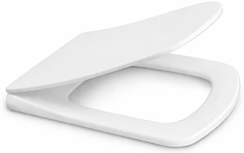 Kare Slim Ultra İnce Yavaş Kapanan Klozet Kapağı, Soft Close Sessiz Mekanizma, Kaymaz Tabanlı Sabit Duruş, Dayanıklı Durolast Malzeme, Kolay Montajlı Uyumlu WC Kapak, Hijyenik ve Uzun Ömürlü