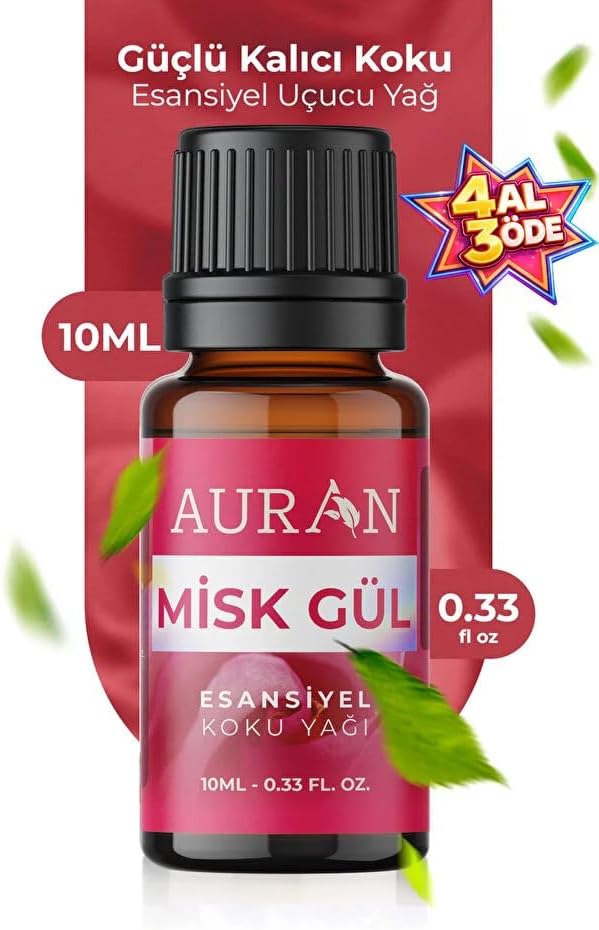 Alternative view of Auran Misk & Gül Saf Uçucu Yağ (10ml) -%100 Doğal Esansiyel Yağ | Buhurdanlık, Difüzör ve Oda Kokusu İçin Ferahlatıcı Etki