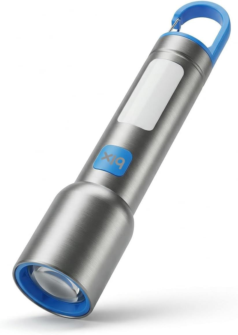 Bix BX1010FL Max 500 Lümen ve 500 Metreye Kadar Menzilli USB-C Şarj Edilebilir Kamp, Yürüyüş, Tamir, Güvenlik, Acil Durumlar İçin 10W LED El Feneri