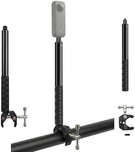 Alternative view of Mengene Gidon Montajlı Görünmez Selfie Çubuğu, X3, X2, X4, X5, ONE RS, GO 3, One X, Evo ile Uyumlu, Alüminyum Çubuk, 1/4” Vidalı Bağlantı, 360° Görünmez Çekim, MG02, Siyah